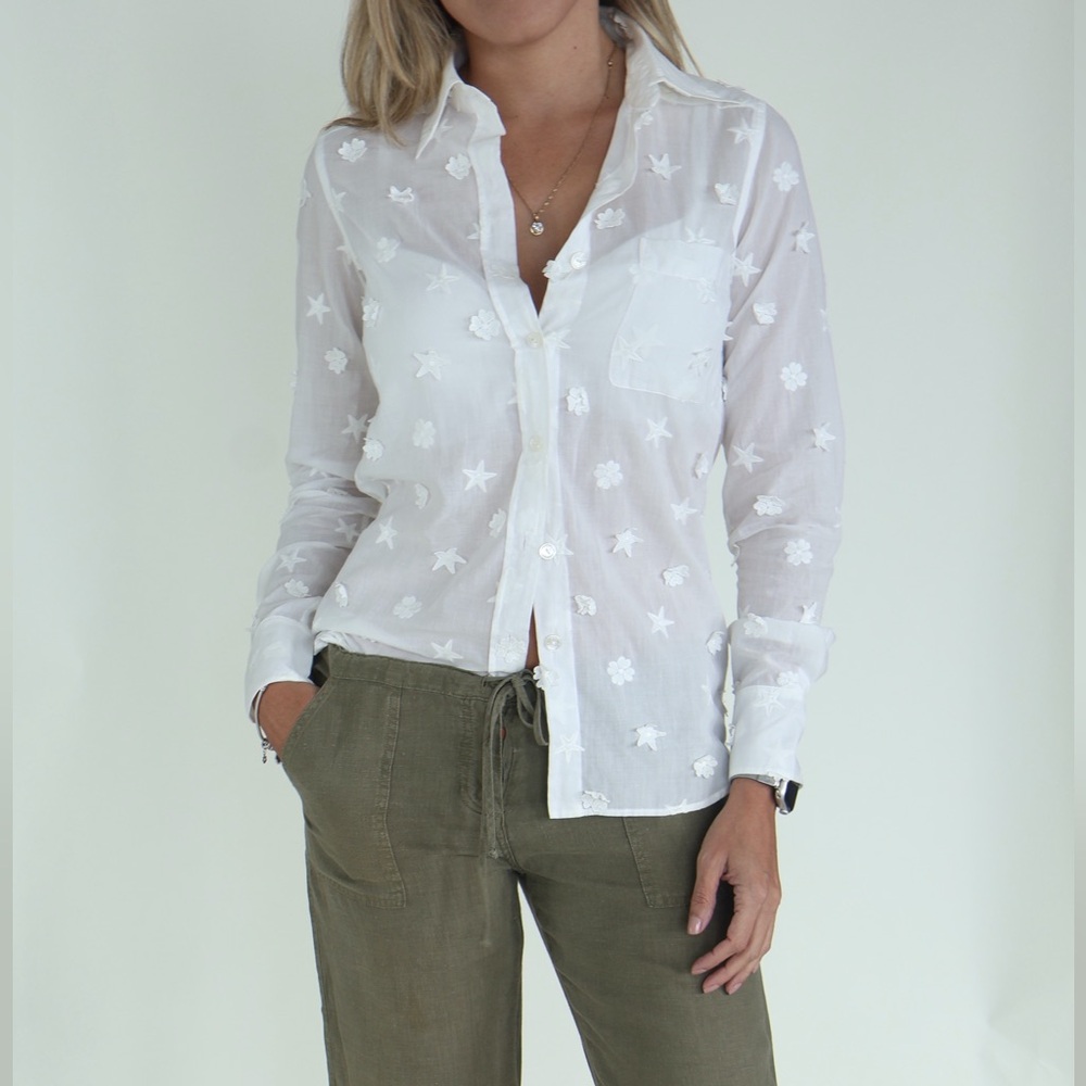 Chanel Button shirt with flowers
